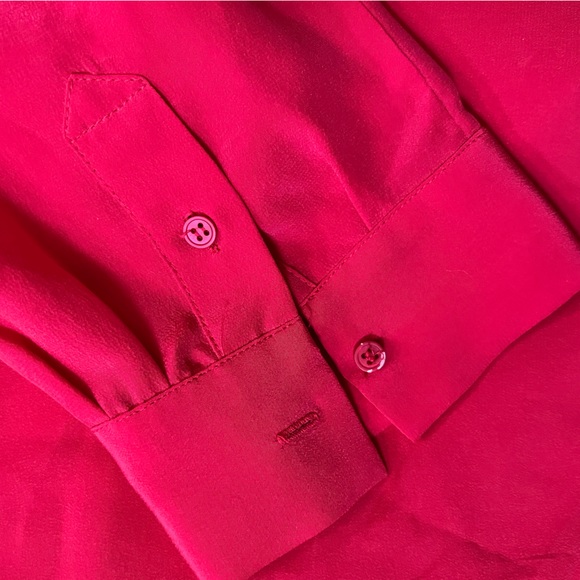 Joie Marlo Button Tab Silk Blouse M - Picture 4 of 6